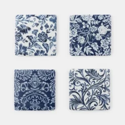 National Trust Blue Floral Coasters, Set of 4 Sale