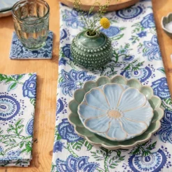 National Trust Blue Flower Stoneware Plate Hot