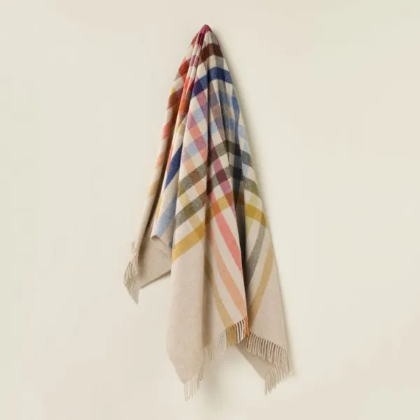 National Trust Bronte by Moon Henley Beige Multi Merino Throw Online