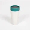 National Trust Circular & Co 12oz Chalk and Aqua Marine Green Reusable Coffee Cup New