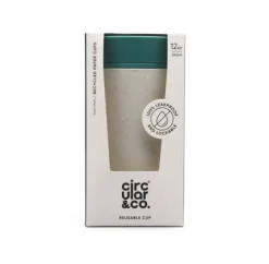 National Trust Circular & Co 12oz Chalk and Aqua Marine Green Reusable Coffee Cup New