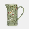 National Trust Gisela Graham Stoneware Jug, Green Wild Daisy Sale