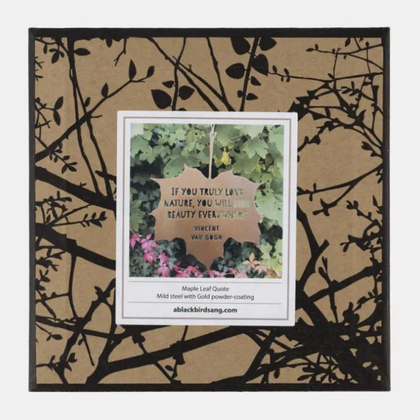 National Trust Hanging Metal Maple leaf, Vincent Van Gogh Quote Outlet