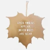 National Trust Hanging Metal Maple leaf, When Robins Appear Quote Outlet