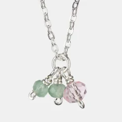 National Trust Just Trade Silver Plated Green and Rose Bead Necklace Best