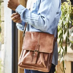 National Trust Leather Cross Body Bag, Brown Hot