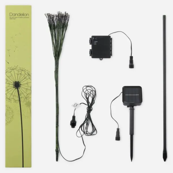 National Trust LED Solar Dandelion Outdoor Light 35cm, Green Outlet