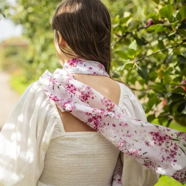 National Trust Bright Blossom Silk Scarf Outlet
