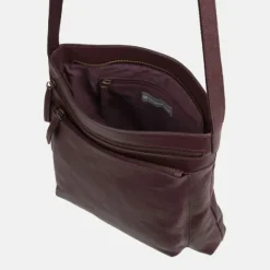 National Trust Burgundy Leather Cross Body Bag Best
