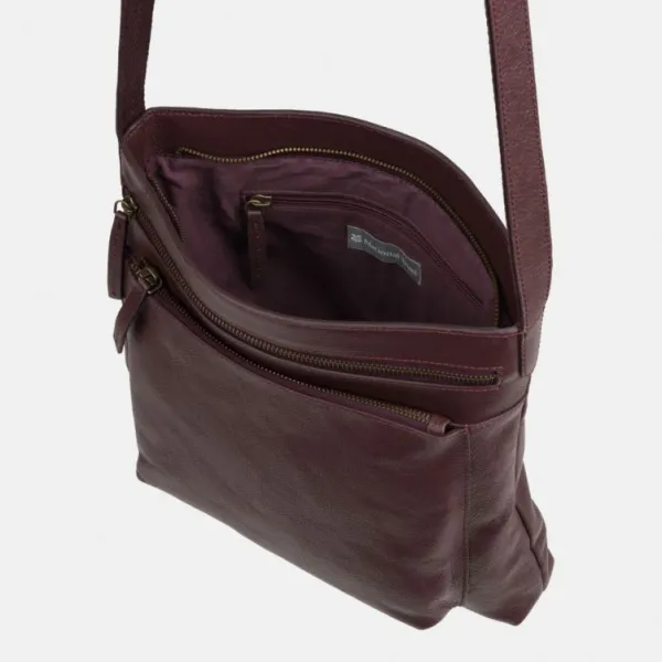 National Trust Burgundy Leather Cross Body Bag Best