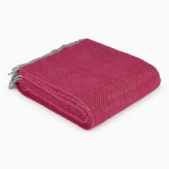 National Trust Fishbone Throw, Fuchsia Online