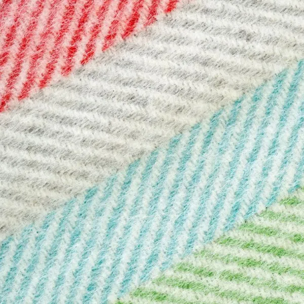 National Trust Fishbone Woollen Throw, Multicolour New