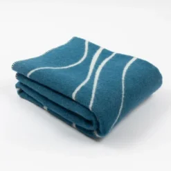 National Trust Jacquard Marine Wave Throw Hot