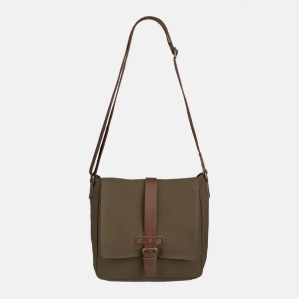 National Trust Khaki Canvas Messenger Bag Online