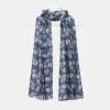 National Trust Peony Bloom Navy Organic Cotton Scarf Hot