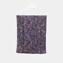 National Trust Quarry Bank Ditsy Floral Purple Silk Scarf Clearance