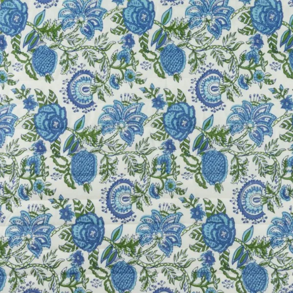 National Trust Quilted Blanket, Block Print Hot