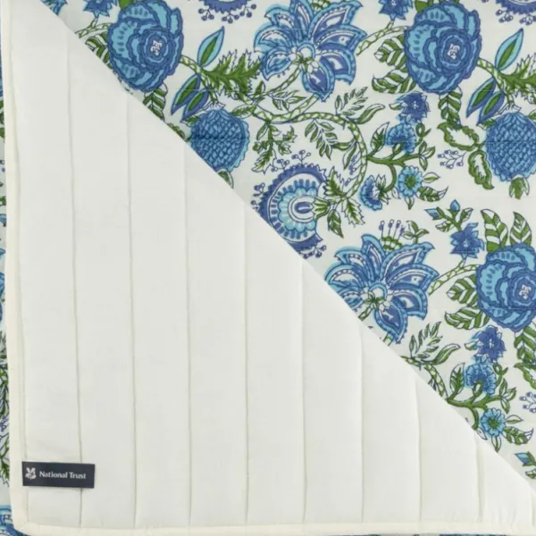 National Trust Quilted Blanket, Block Print Hot