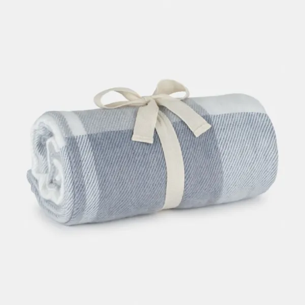 National Trust Recycled Polyester Throw, Dusky Blue Sale