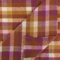 National Trust Rust, Ochre and Pink Light Woven Small Check Scarf New