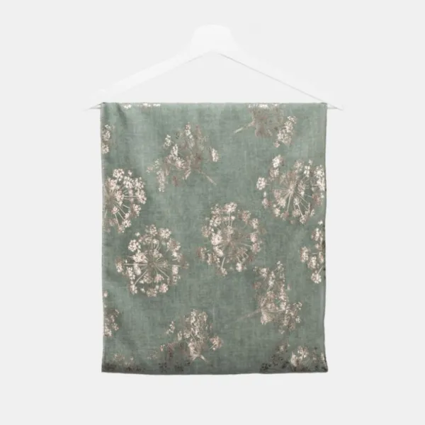 National Trust Peace Of Mind Sage Cow Parsley with Foil Recycled Polyester Scarf Hot
