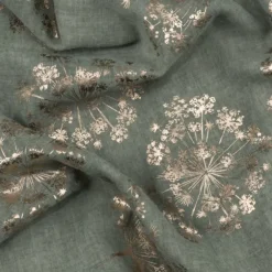 National Trust Peace Of Mind Sage Cow Parsley with Foil Recycled Polyester Scarf Hot