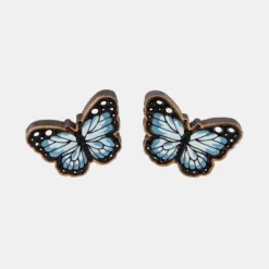 National Trust Robin Valley Hand-Painted Blue Butterfly Earrings Online