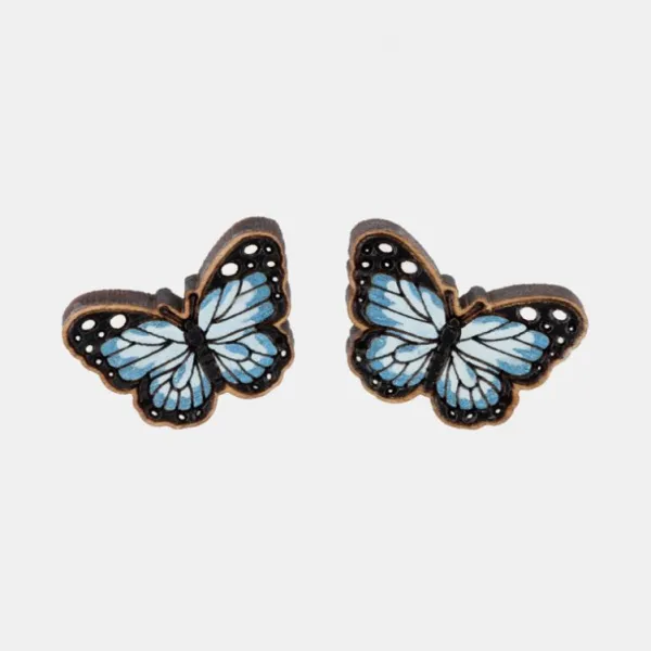 National Trust Robin Valley Hand-Painted Blue Butterfly Earrings Online
