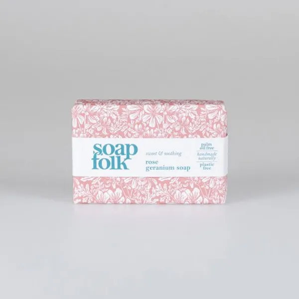 National Trust Soap Folk Rose and Geranium Wrapped Soap Clearance