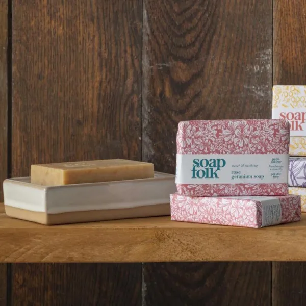 National Trust Soap Folk Rose and Geranium Wrapped Soap Clearance