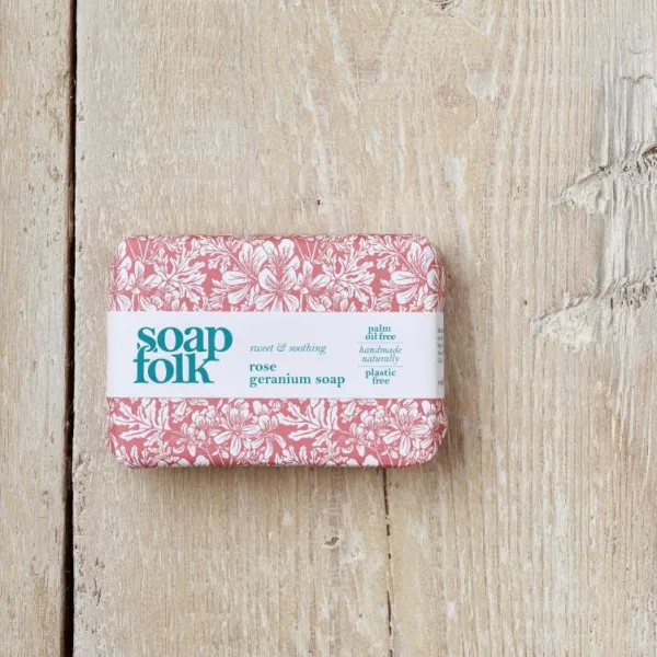 National Trust Soap Folk Rose and Geranium Wrapped Soap Clearance