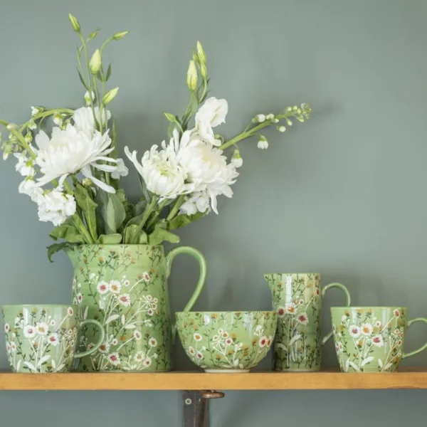 National Trust Stoneware Mug, Green Wild Daisy Online