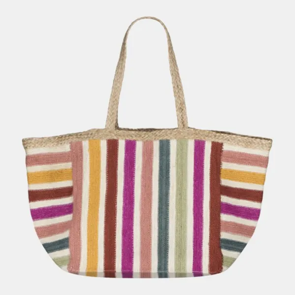 National Trust The Braided Rug Company Multicolour Stripe Tote Bag Online