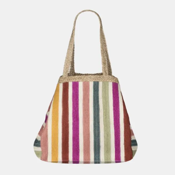 National Trust The Braided Rug Company Multicolour Stripe Tote Bag Online