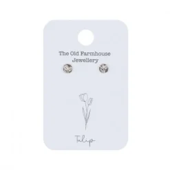 National Trust The Old Farmhouse Jewellery Tulip Sterling Silver Stud Earrings Discount