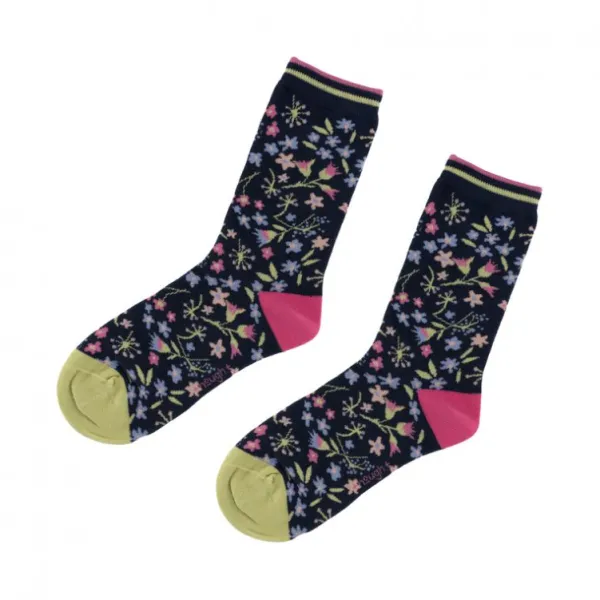 National Trust Thought Ditsy Floral Organic Cotton Socks Hot