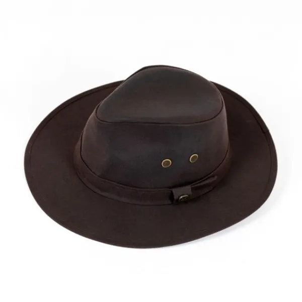 National Trust Waxed Adventurer Hat, Dark Brown Online